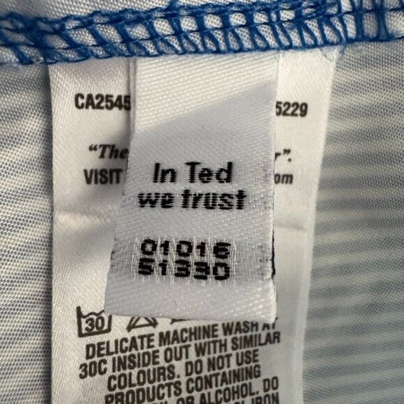 Ted Baker Blue White Strip Lobster Logo Snap Front Swim Shorts Size 2XL / 6 - Picture 15 of 16